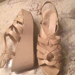 Beige Franco Sarto size 9 platform sandals